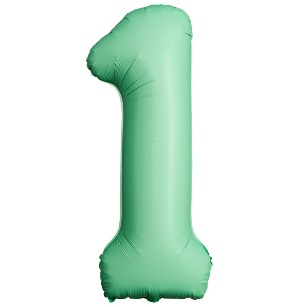 Шар фольгированный Цифра 1 101 см (Мятный)