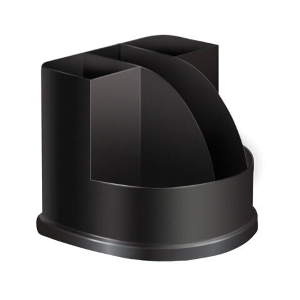 Подставка-органайзер BRAUBERG "ULTRA", 132х122х108 мм, 5 отделений, черная, 238256