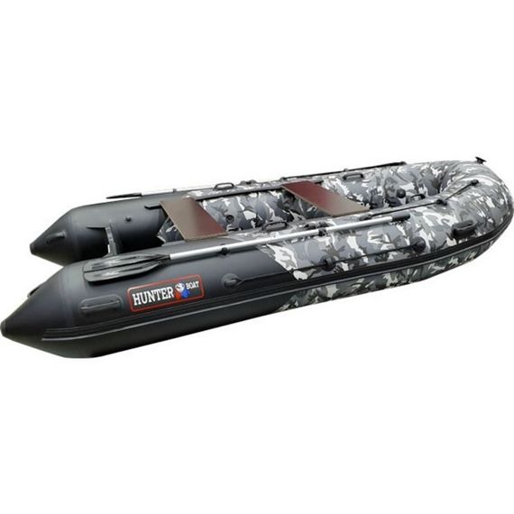 Надувная лодка Хантер 350 ПРО надувное дно (камуфляж)