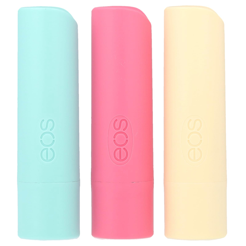 EOS, 100% натуральный органический бальзам для губ, ассорти вкусов, 3 шт. по 4 г (0,14 унции)