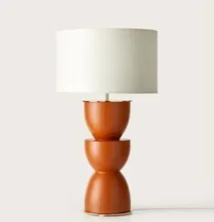 Настольная лампа Metric золотой металл, белый абажур