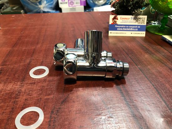 Кран для полотенцесушителя прямой 1х1/2" г/ш круглый Tim, 2 шт