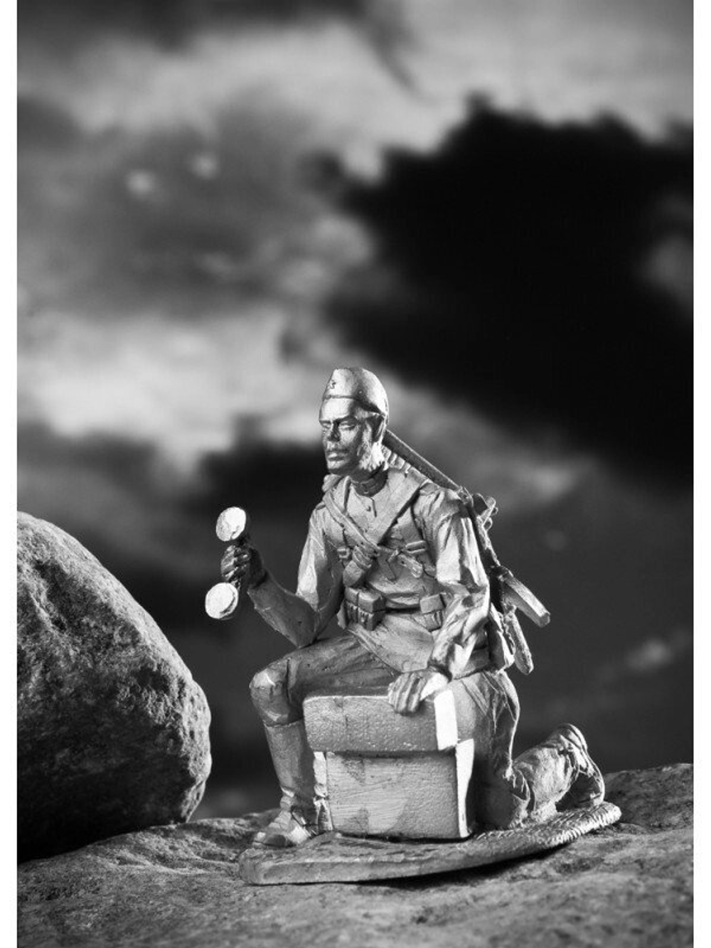 Оловянный солдатик Телефонист РККА, 1944 год.