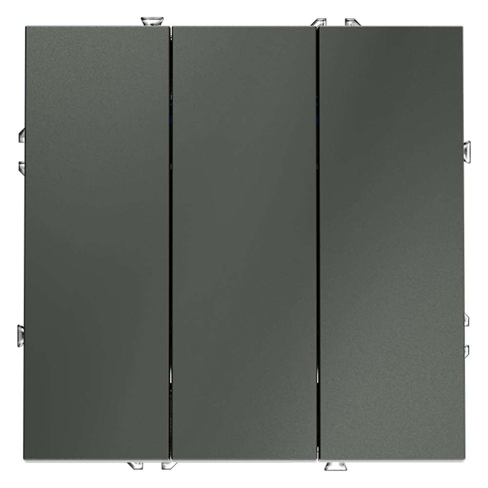 Выключатель встраиваемый трехклавишный 10А, (титан) Voltum S70 VLS030106