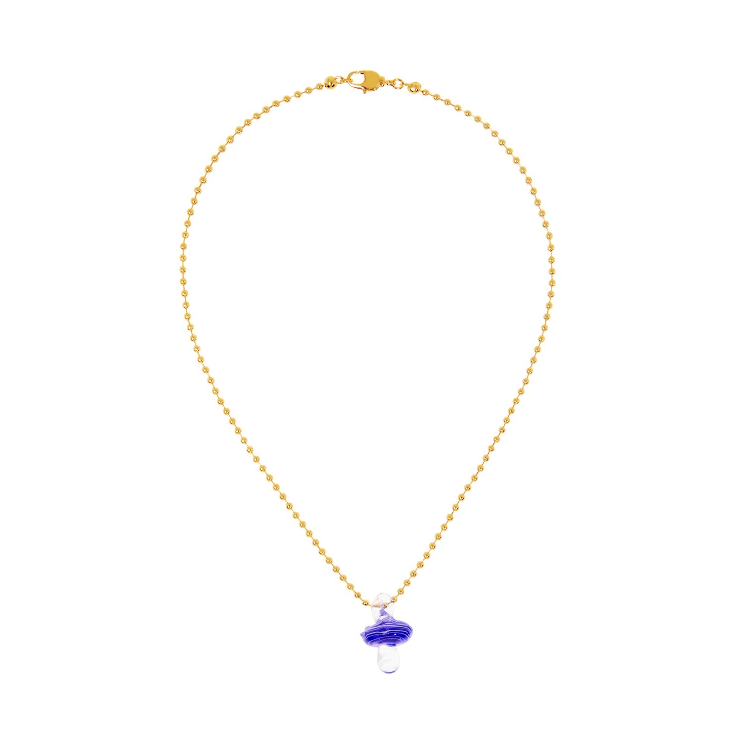 Колье Gold Mushroom Glade Necklace - Blue Swirl