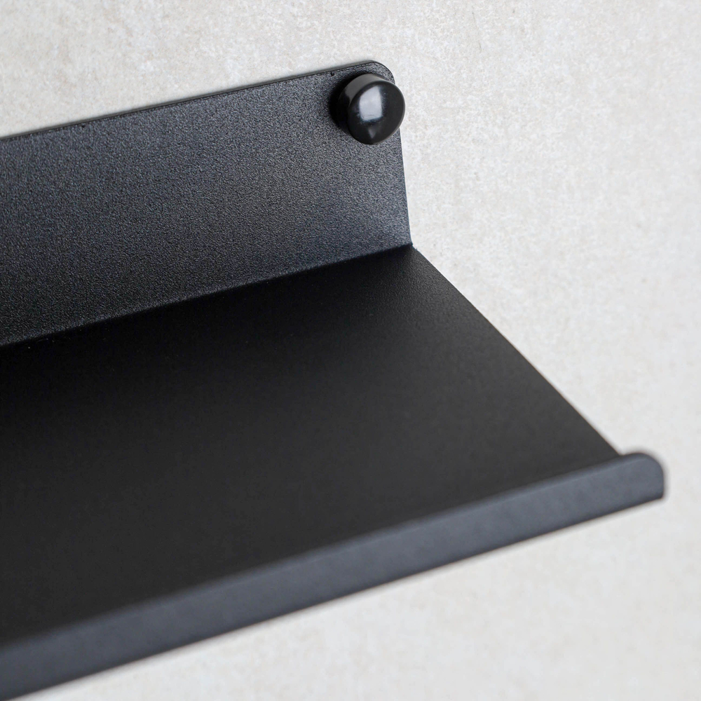 Полка MetaDec Plain настенная прямая, 40х10см черная, металл, 1шт