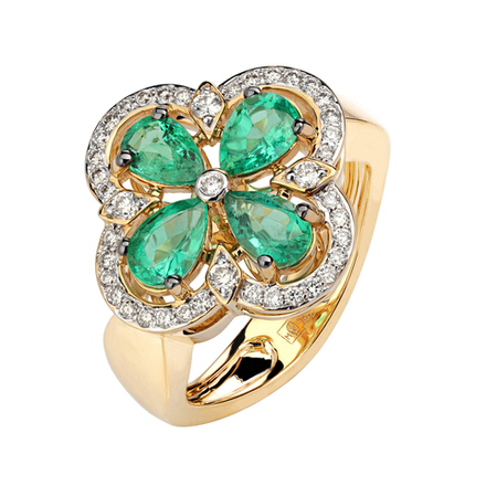 Кольцо с бриллиантом  из желтого золота JA-K-310919-2