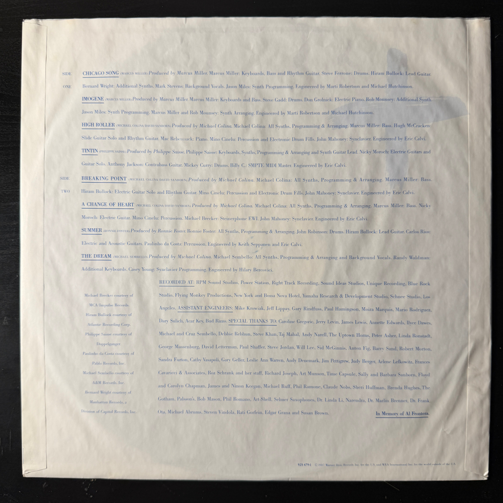 David Sanborn - A Change Of Heart (Германия 1987г.)