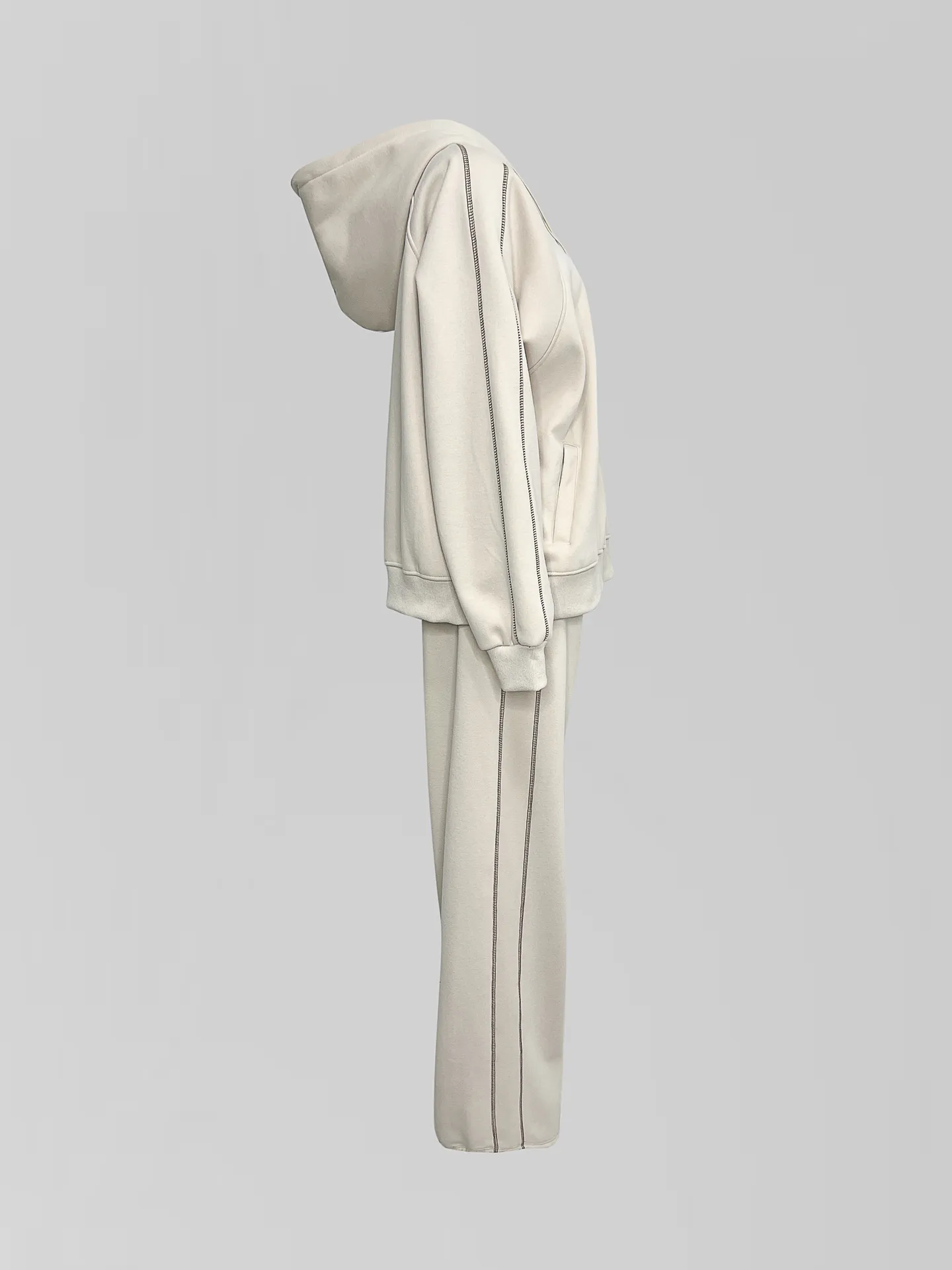 Спортивный костюм Kaixi KX25 на флисе из зип-худи и штанов с полосками по бокам