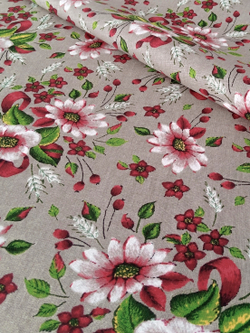 Ткань бязь плательная, рис. "Ромашки", ширина 150 см, арт. 214