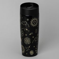 ТЕРМОКРУЖКА AGNESS "SUPERNOVA BLACK" 360МЛ, КОЛБА НЕРЖ.СТАЛЬ 18/10