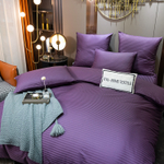 Комплект постельного белья Страйп Сатин Однотонный на резинке CTR032