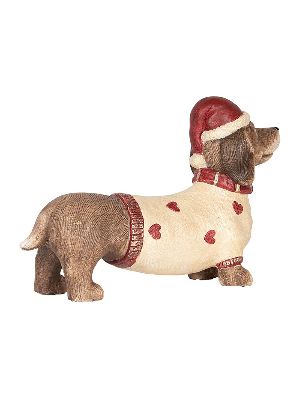 Декор "Такса в свитере с сердечками" 42x12x27 см