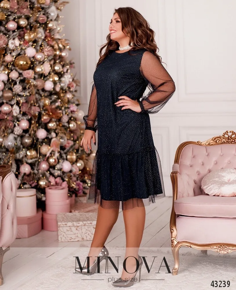 Платье 2101Б-темно-синий Minova
