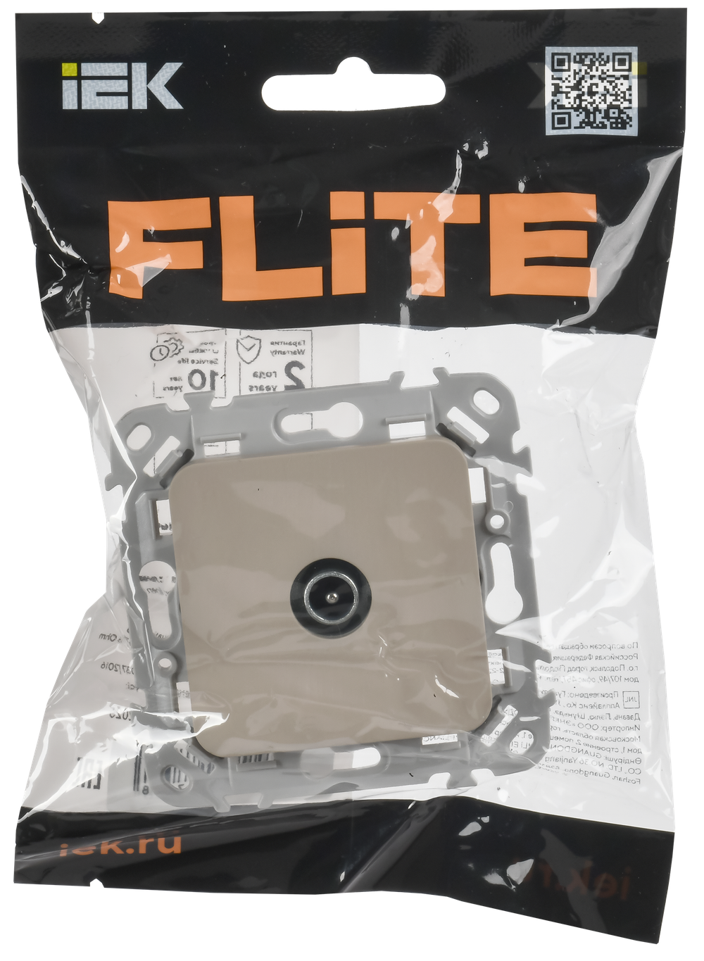 FLITE Розетка TV экранированная оконечная тип M РТВм-1-1-1-ФлЛ льняной IEK