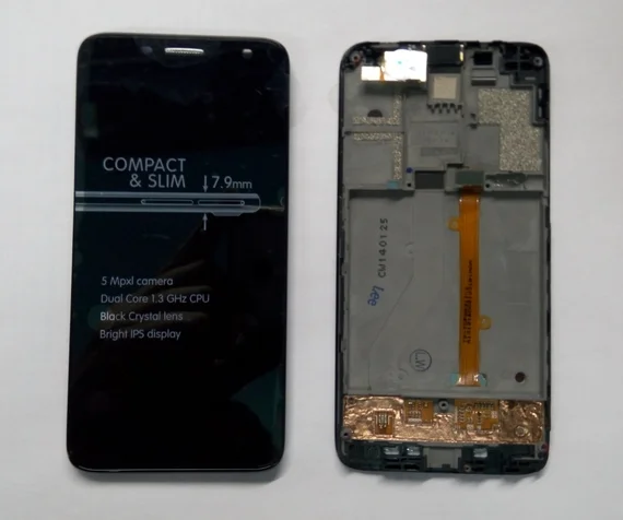 Дисплей для Alcatel Idol Mini 6012 в сборе с тачскрином на рамке (black)