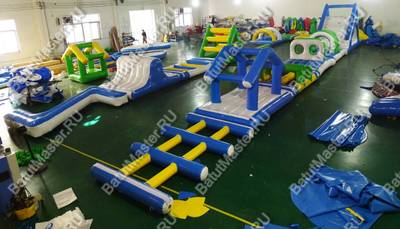 Надувной аквапарк «Веселый поворот» 24×9×4 м