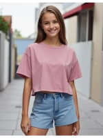 Футболка детская оверсайз укороченная базовая