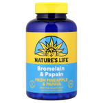 Nature's Life, бромелаин и папаин, 250 капсул