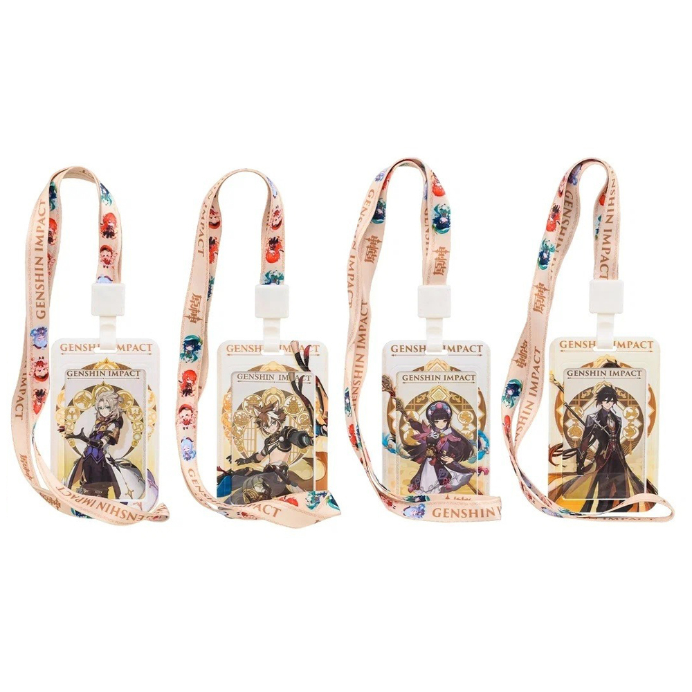 Бейдж на шнурке Basir вертикальный, 110*68 мм, аниме, 4 рисунка ассорти