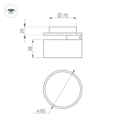 Светильник LGD-POT-BUILT-R85-12W Warm3000 (BK, 100 deg, 230V) (Arlight, IP44 Металл, 5 лет) 045776