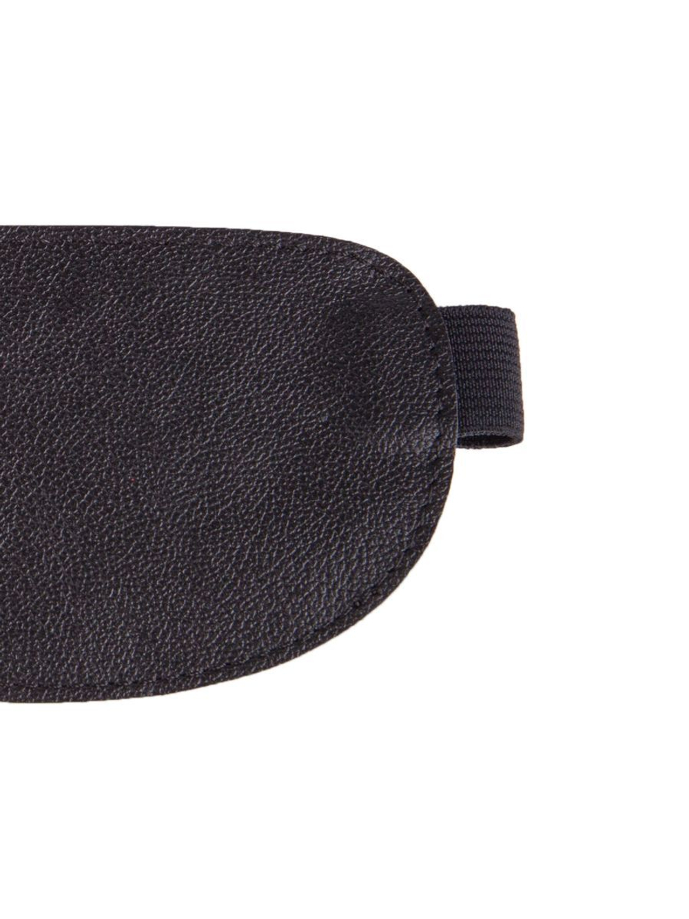 Чёрная широкая кожаная маска на глаза (Цвет: черный)