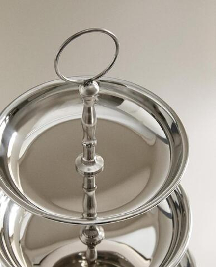 ZARA HOME СТАЛЬНОЕ СЕРВИРОВОЧНОЕ БЛЮДО, СЕРЫЙ