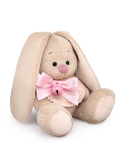 Мягкая игрушка Зайка Ми в слюнявчике с бубенчиком 15 см