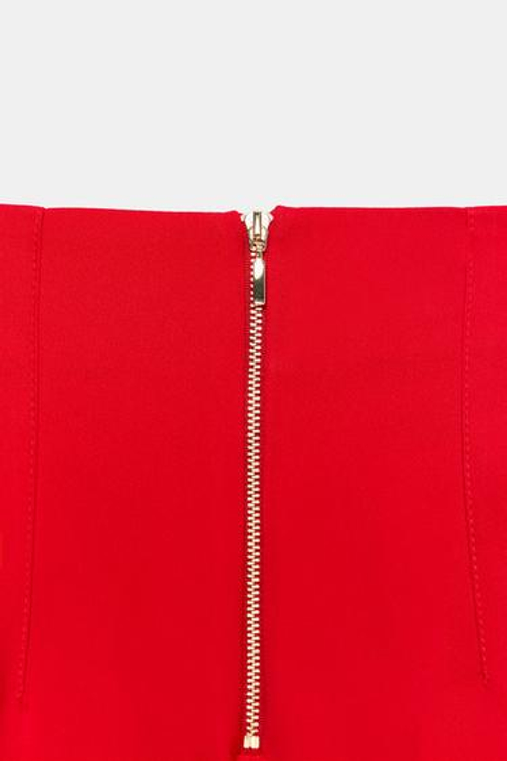 ZARA БРЮКИ С ВЫСОКОЙ ПОСАДКОЙ, ЯРКО-КРАСНЫЙ