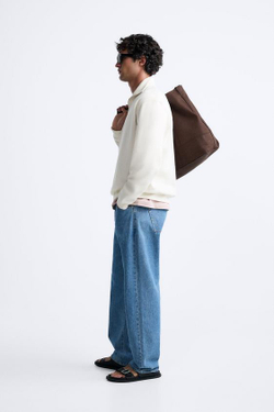 ZARA ТОЛСТОВКА С КОРОТКОЙ ЗАСТЕЖКОЙ-МОЛНИЕЙ, ЖЕЛТОВАТО-БЕЛЫЙ