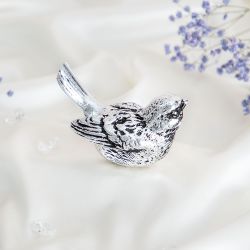 Ручка мебельная Птичка Терра правая Античное серебро