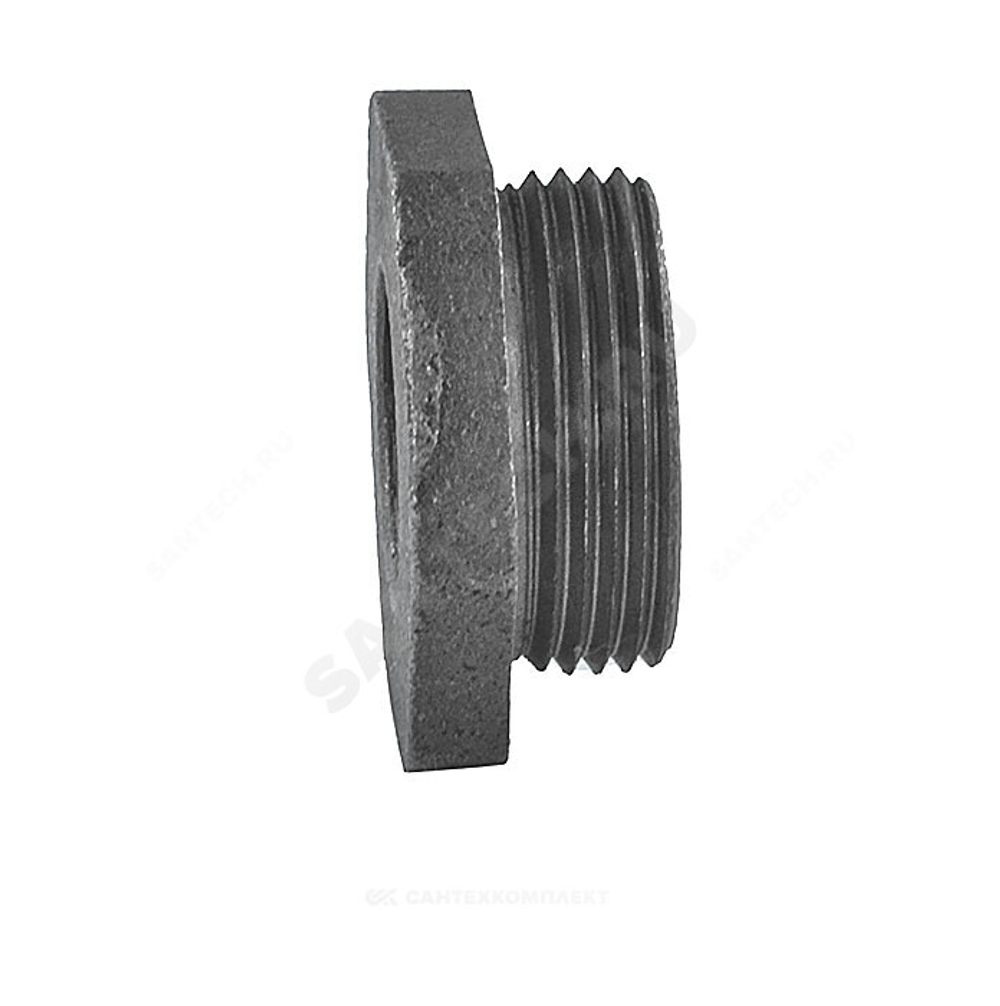Заглушка (пробка) проходная 1 1/4"x3/4" правая резьба для чугунных радиаторов QLCX