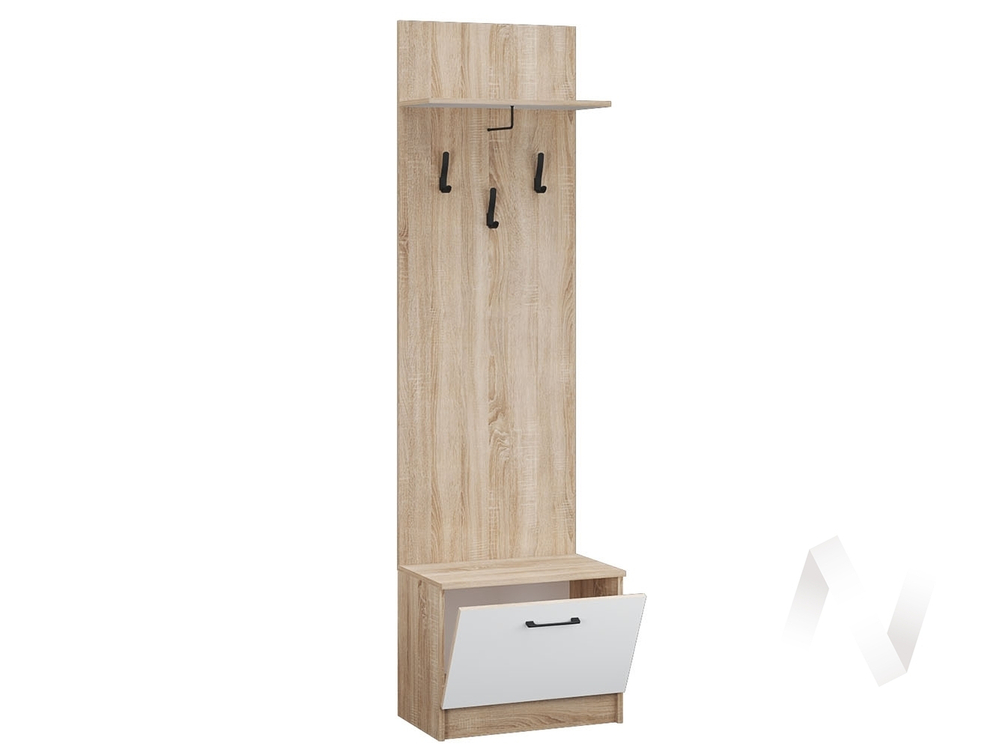 Тумба с вешалкой Прихожая Денвер (дуб сонома/белый)
