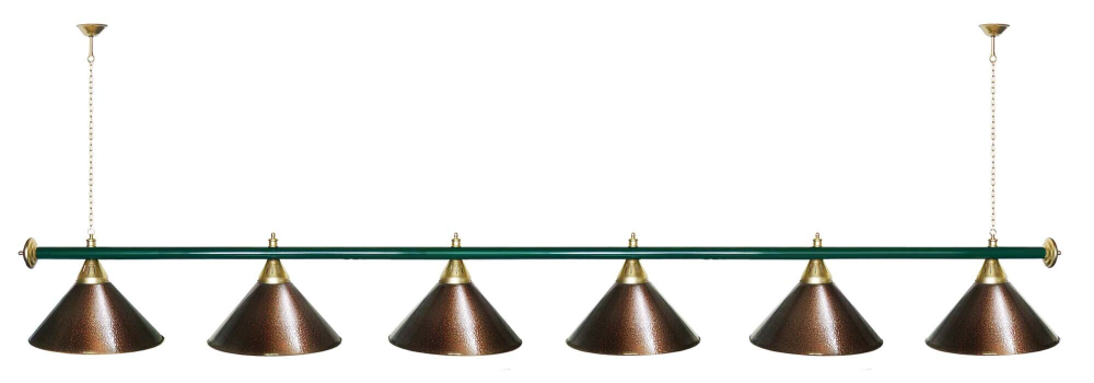 Лампа STARTBILLIARDS 6 пл. (плафоны золотые,штанга золотая,фурнитура золото)