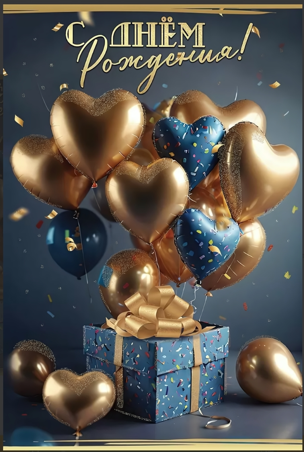 Открытка А5 "С Днём рождения!" с текстом 50000549