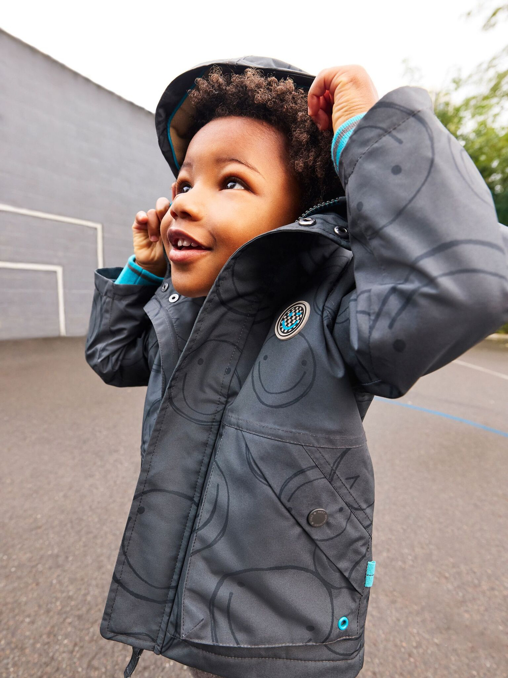 Куртка непромокаемая с флисовой подкладкой Next Q60-461, Черный