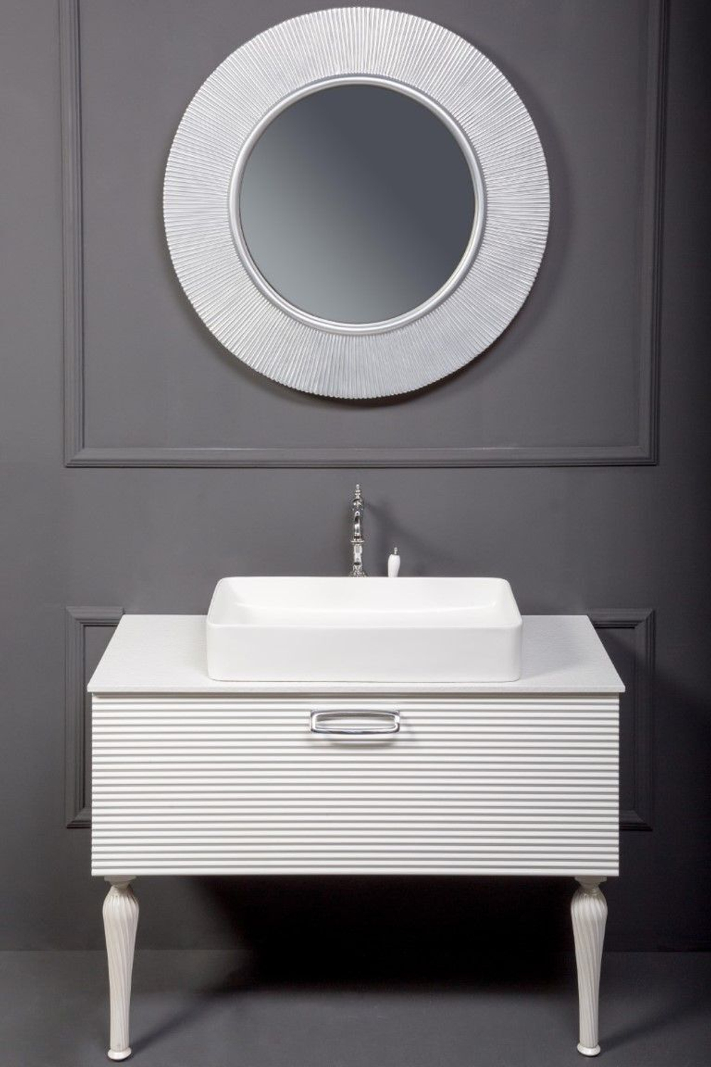 Тумба Armadi Art Linea 100 белая + Золото 842-100-WG