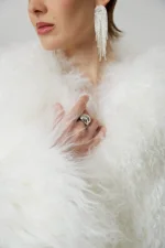 Шуба из ламы, Белая