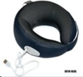 Подушка под шею Coolpart - MAXIMAL (1шт) - 0001U-BLBL черный/черный МАССАЖНЫЙ+ЗАРЯДКА (Рогалик)