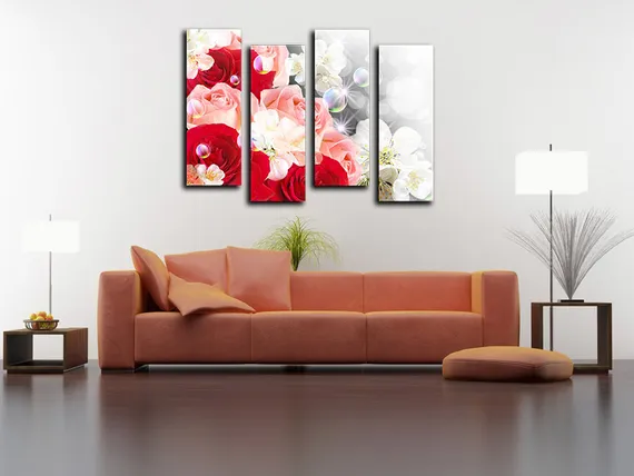 Модульная картина "Кристальные розы"