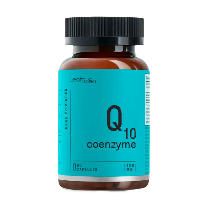Коэнзим Q10, Coenzyme Q10, Leaf To Go, 60 капсул