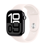 Умные часы Apple Watch Series 10 GPS, 46mm, Jet Black Aluminium Case with Sport Band M/L, Light Blush (Черный)