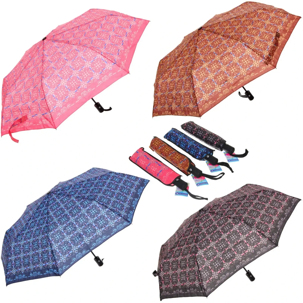 New Зонт женский автомат «Ultramarine - Романеско», микс 4 цвета, 8 спиц, d-108см, длина в слож. виде 28см