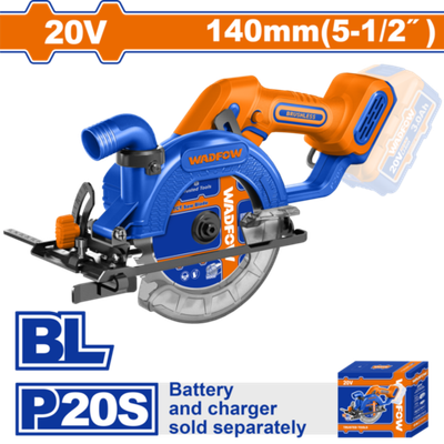 Циркулярная пила аккумуляторный 20В 140 мм, б/щ (4) WADFOW WLWP5630
