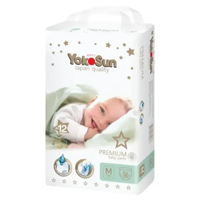 Подгузники-трусики YokoSun Premium M 6-10кг 56 шт