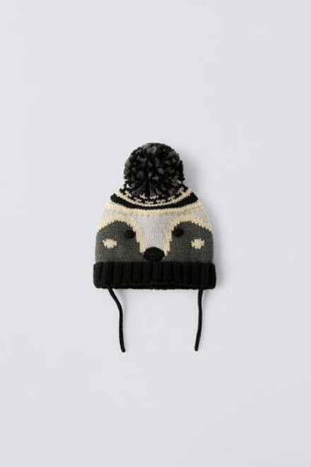 ZARA ШАПКА ИЗ ТРИКОТАЖА, СЕРЫЙ