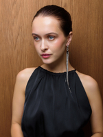 Моносерьга "Threads black drop"