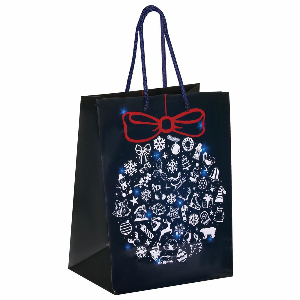 Пакет подарочный новогодний 17,8x9,8x22,9 см, ЗОЛОТАЯ СКАЗКА "Зимняя сказка", ламинированный, 606556