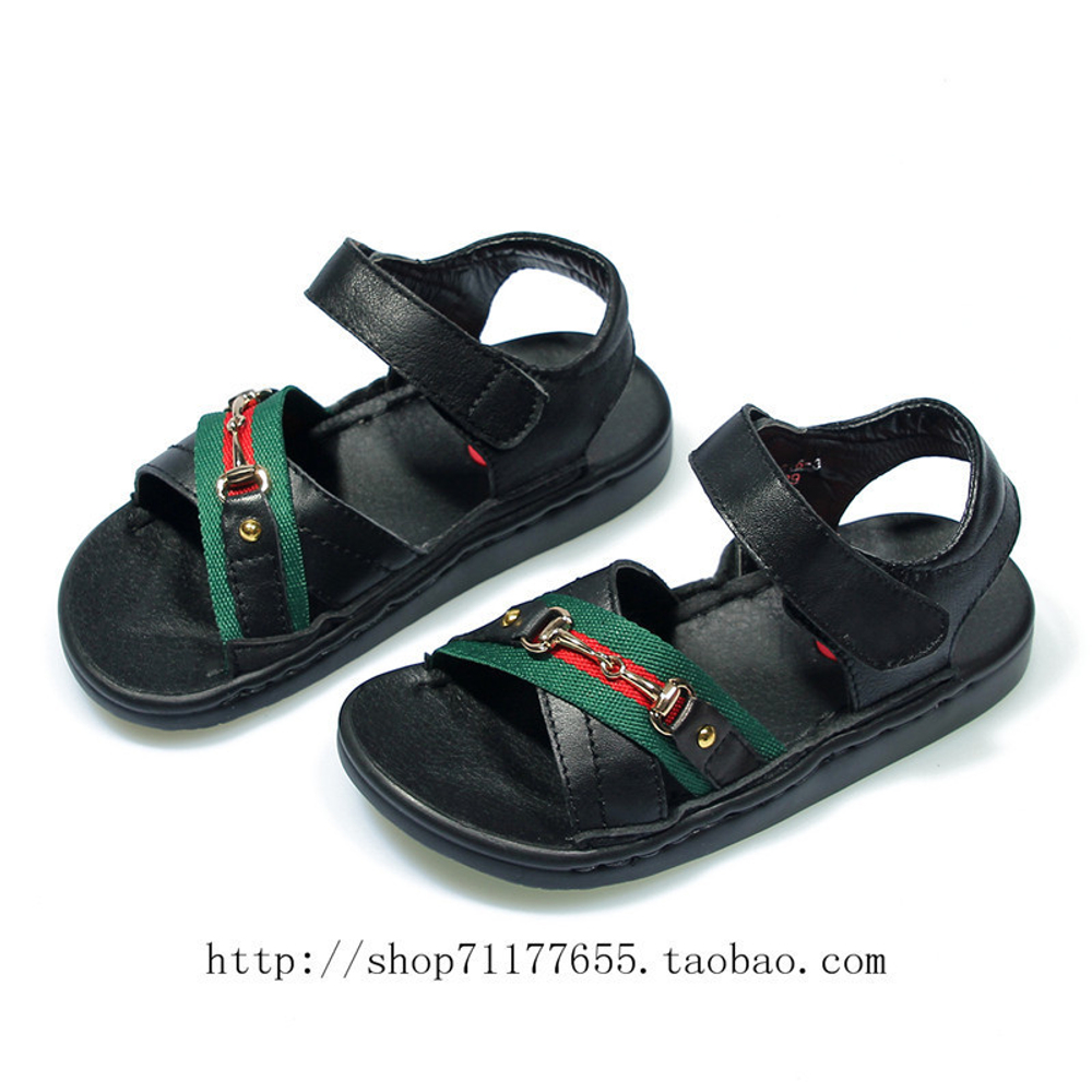 Сандали детские из кожи с декором фурнитурой