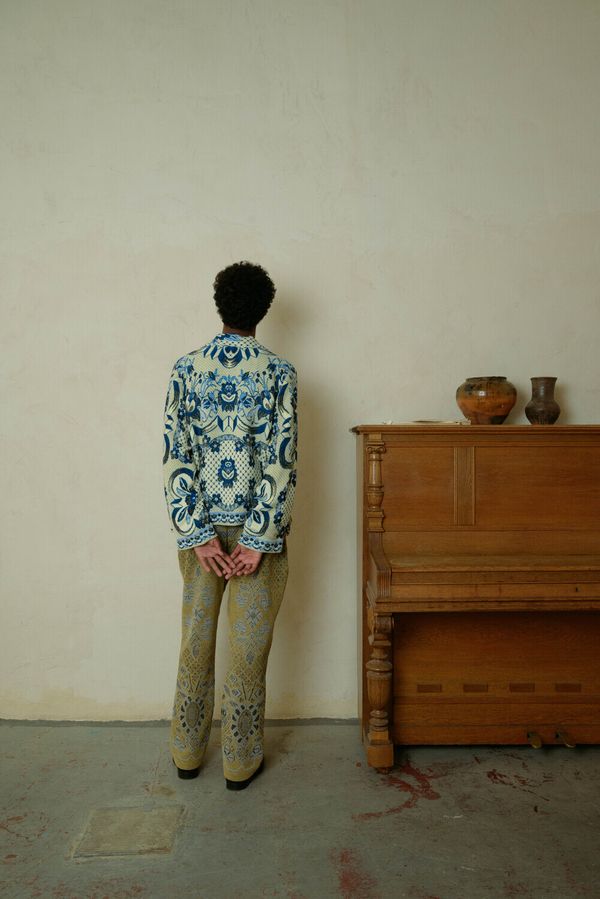 Куртка с Желто-Синим Узором / Yellow Blue Pattern синяя - фото 2